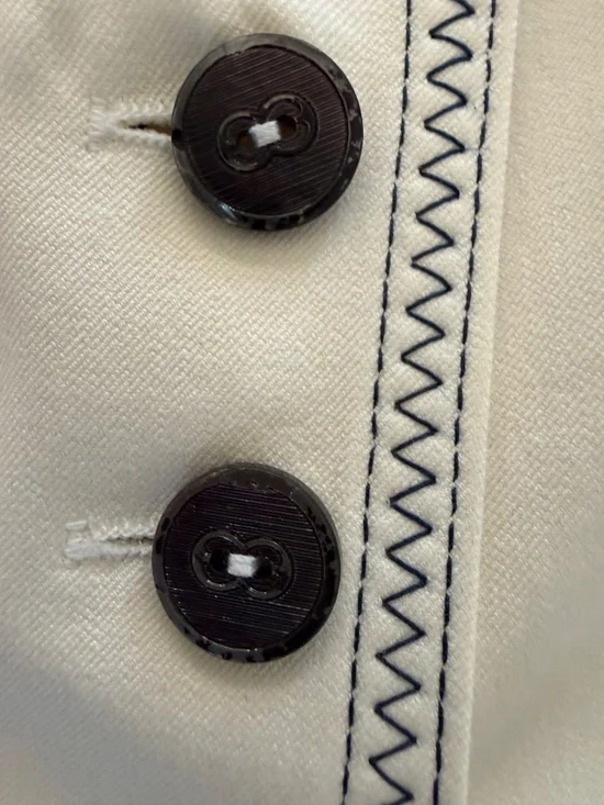 Escada Vtg Womens Suit EU 40 Cream Contrast Stitch Blazer Pants Quiet Luxury - Picture 16 of 16